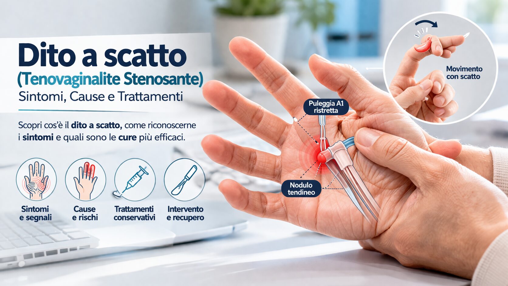 Dito a Scatto: Guida Completa a Sintomi, Cause, Cure e Intervento Chirurgico
